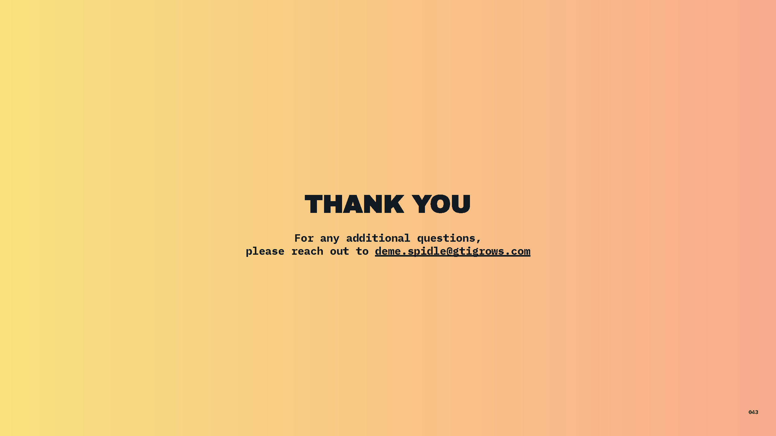 FOOTPRINT deck — closing page