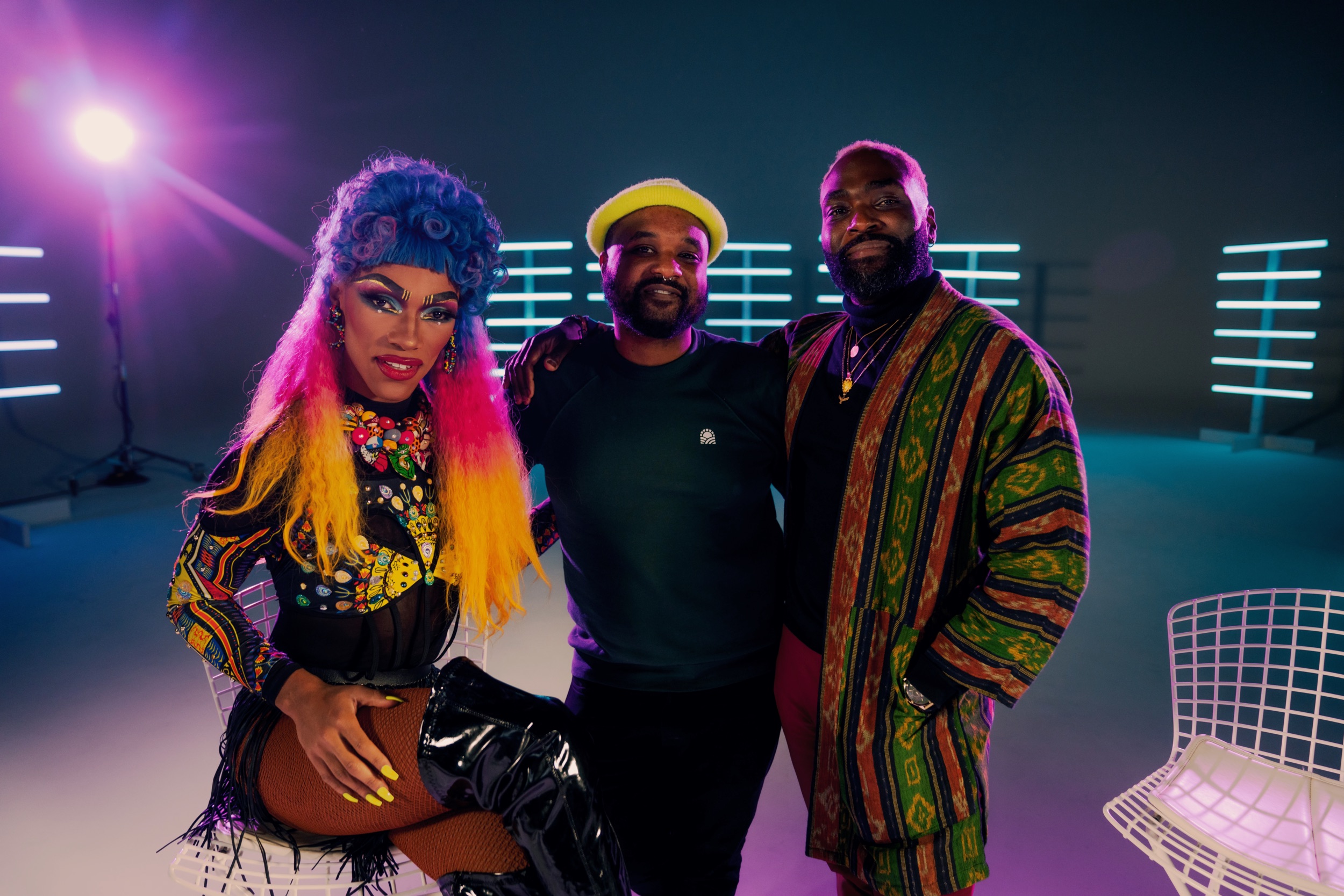 Neon light rig on the Full Spectrum Love set
